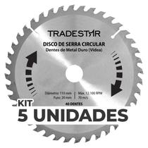 Kit 5 Discos Serra Circular Madeira 40 D 110x20mm Makita - Tradestar