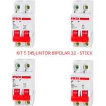 Kit 5 disjuntor bipolar 32a - steck Kit 5 disjuntor bipolar 32a - steck