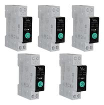 Kit 5 Disjuntor Medidor Zigbee 1-63a Ajustável Alexa Googleh