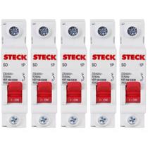 Kit 5 Disjuntor Mono 16a Steck Curva C 3ka Sdd61c10