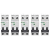 Kit 5 Disjuntor Schneider Mini Curva C 40a 3ka 220/380v Kit 5 Disjuntor Schneider Mini Curva C 40a 3ka 220/380v