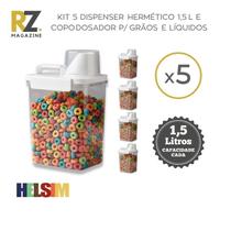 Kit 5 Dispenser Multiuso 1500 mL Helsim Lavanderia e Cozinha - Tampa Branca Kit 5 Dispenser Multiuso 1500 mL Helsim Lavanderia e Cozinha - Tampa Branca