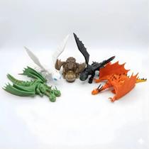 Kit 5 Dragões Articulados 3d Tipo Como Treinar Seu Dragão