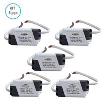 Kit 5 driver reator eletrônico para painel plafon led 18w