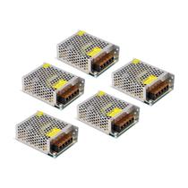 Kit 5 Drivers Chaveado 3A 12V Até 36W Entrada Bivolt Ip20