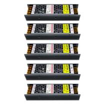 Kit 5 Drivers Dimerizável 3A 12V Até 36W Entrada Bivolt Ip20