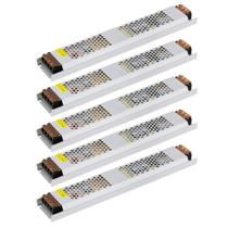 Kit 5 Drivers Slim 15A 12V Até 150W Entrada Bivolt Ip20