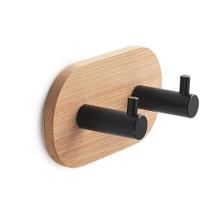 Kit 5 Duplas De Gancho Adesivo Bambu e Metal Sem Furo