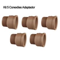 Kit 5 e 10 Conexões de Água Fria !" 32mm Marrom/Soldável Joelho/Cotovelo 90 e 45, Tê, Cap, Adaptador, Luva