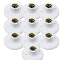 Kit 5 e 10 Plafon Suporte Lâmpadas Redondo Bocal E27 Branco 110v 220v Paflon de teto casa cozinha