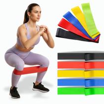 Kit 5 Elásticas de Academia Faixas Resistênte Mini Bands Treino Fitness Pilates Yoga Fisioterapia