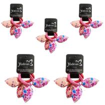 Kit 5 elastico cabelo yudevan orelhinha flor 2un sortido
