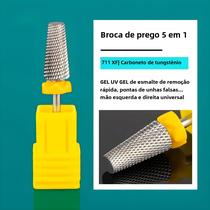 Kit 5 em 1 de Brocas para Unhas de Carboneto de Tungstênio - Ferramenta Profissional de Manicure