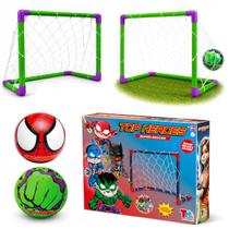 Kit 5 em 1 Futebol 2 Traves com Rede Golzinhos com 3 Bola Heróis Huk Spider Kit 5 em 1 Futebol 2 Traves com Rede Golzinhos com 3 Bola Heróis Huk Spider