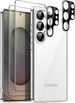 Kit 5 em 1 Para Galaxy S25, Plus, Edge, Ultra - 1 Capa, 2 Películas de Vidro , 2 Películas de Câmera