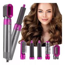 Kit 5 em 1 Secador Modelador Escova de Cabelo Alisadora Elétrica