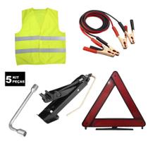 Kit 5 Em 1 Triangulo Cabo Chupeta Chave Roda Macaco Colete