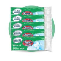 Kit 5 Embalixo Saco de Lixo Pia e Banheiro Branco 34x38cm com 30 Unidades Cada