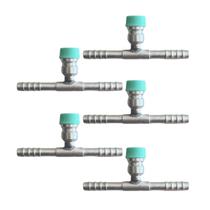 Kit 5 Emendas Ar Cond Reta 6mm Com Ventil R134a Alumínio