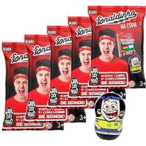 Kit 5 Enaldinho na Copa Mini Livro Flow Pack Seleções Copa do Mundo Cabeçudinho Adesivos Colecionáveis Pixel