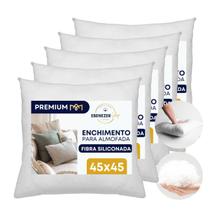 Kit 5 Enchimento de Almofada Refil Siliconado 45x45cm Hipoalergênico Antimofo Antialérgico Super Macio Premium