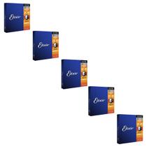 Kit 5 Encordoamento Guitarra 010 Elixir Nanoweb Light 12052 Made in USA