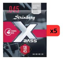 Kit 5 Encordoamento Strinberg Para Contra Baixo SB45 - 4 Cordas