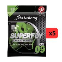 Kit 5 Encordoamento Strinberg Para Guitarra Gs09 - 6 Cordas Kit 5 Encordoamento Strinberg Para Guitarra Gs09 - 6 Cordas