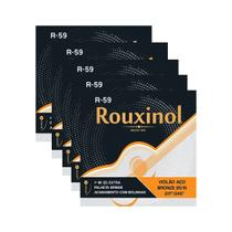 Kit 5 Encordoamento Violão Aço Bronze R59 Rouxinol .011" PRR59L Kit 5 Encordoamento Violão Aço Bronze R59 Rouxinol .011" PRR59L