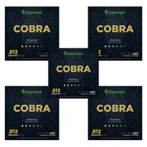 Kit 5 Encordoamento Violão Aço Giannini Cobra .012 GEEFLKS