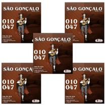 Kit 5 Encordoamento Violão Aço São Gonçalo 010