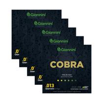 Kit 5 Encordoamento Violão Giannini Aço Cobra GEEFLXF Fósforo Bronze 0.013"