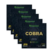 Kit 5 Encordoamento Violão Giannini Cobra GEEF12M Bronze 85/15 Aço 0.010"