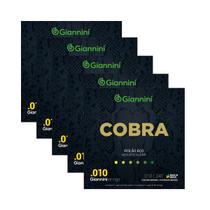 Kit 5 Encordoamento Violão Giannini Cobra GEEFLEF Fósforo Bronze 0.010"