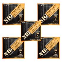 Kit 5 Encordoamento Violão Nylon 7 Cordas Cristal N472 NIG