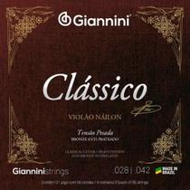 Kit 5 encordoamento violão nylon giannini genwpa pesada clássico