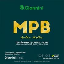 Kit 5 encordoamento violão nylon giannini genws médio série mpb