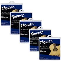 Kit 5 Encordoamentos Violão Aço 012 Phosphor Bronze 203L Thomaz