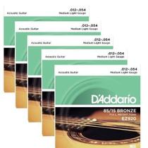 Kit 5 Encordoamentos Violao Aco Daddario Ez920 012