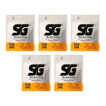 Kit 5 Encordoamentos Violão Aço SG 85-15 Extra Light Fósforo Bronze Izzo Kit 5 Encordoamentos Violão Aço SG 85-15 Extra Light Fósforo Bronze Izzo