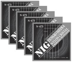 Kit 5 Encordoamentos Violao Nylon Nig Tensao Media N475