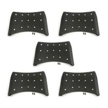 KIT 5 Encosto em Plastico Preto Ergoplax Iso Polipropileno Fixo