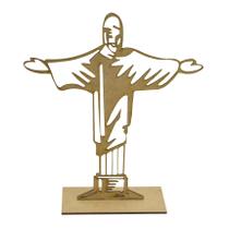 Kit 5 Enfeite de Mesa Cristo Redentor 21x18,5cm Mdf Madeira