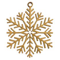 Kit 5 Enfeite Natalino Floco de Neve Decorção 6x5,5 MDF Madeira