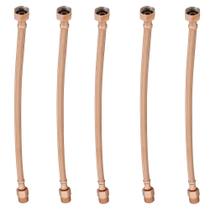 Kit 5 Engate Mangueira Flexível Rose Trançado Aço Inox 40cm