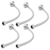 Kit 5 Engate Mangueira Flexível Trançado Aço Inox 40 Cm