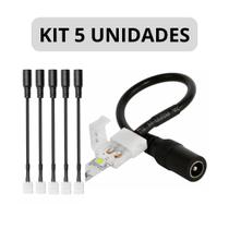 KIT 5 Engate Rápido Fita LED 10mm Plug P4 Fêmea 12V 24V