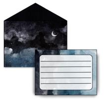 Kit 5 Envelopes + Papéis Carta 8x11 cm - Céu Noturno