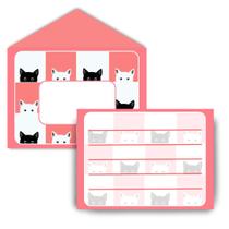 Kit 5 Envelopes + Papéis Carta 8x11 cm - Gatinhos Fofos
