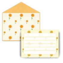 Kit 5 Envelopes + Papéis Carta 8x11 cm - Girassol